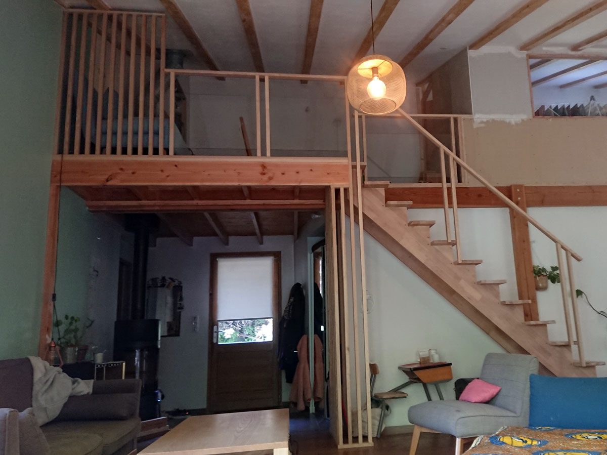 Extension de mezzanine et garde corps